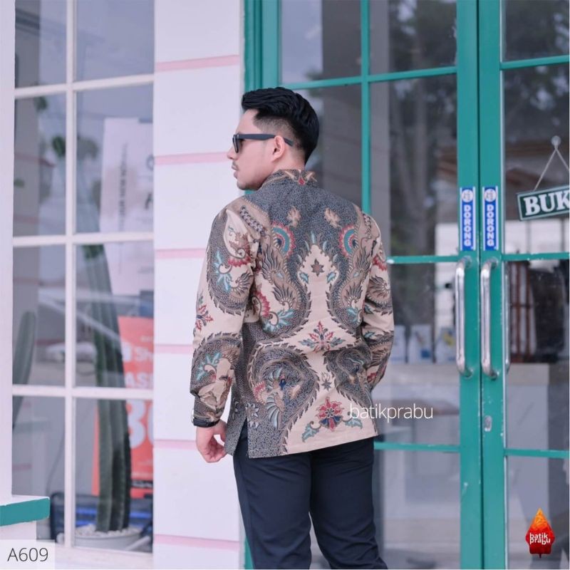 Kemeja batik pria panjang premium exclusive batik prabu kantor pesta furing reguler fit jumbo modern