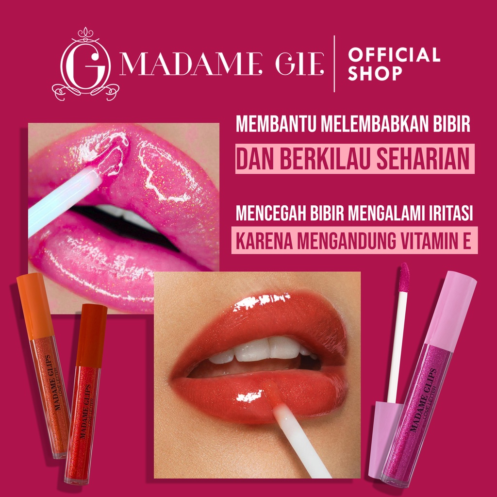 ✨LACIKOSME✨ MADAME GIE MADAME GLIPS - MAKE UP LIP GLOSS BPOM ORIGINAL