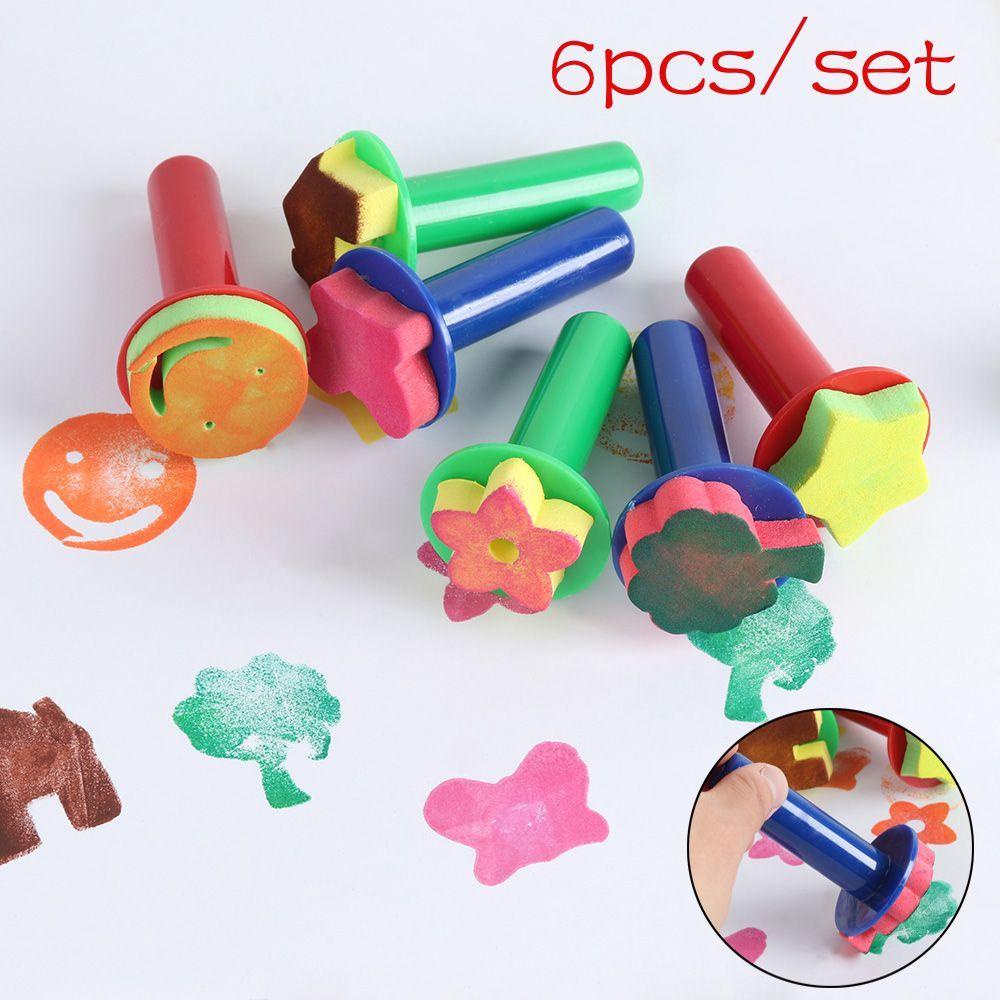 Preva 6PCS / SET Mainan Kuas Spons EVA Untuk Anak Menggambar