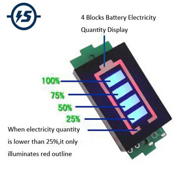 Module Battrey 2S  8.4V Kapasitas Baterai Lithium Indikator Biru Tampilan baterai