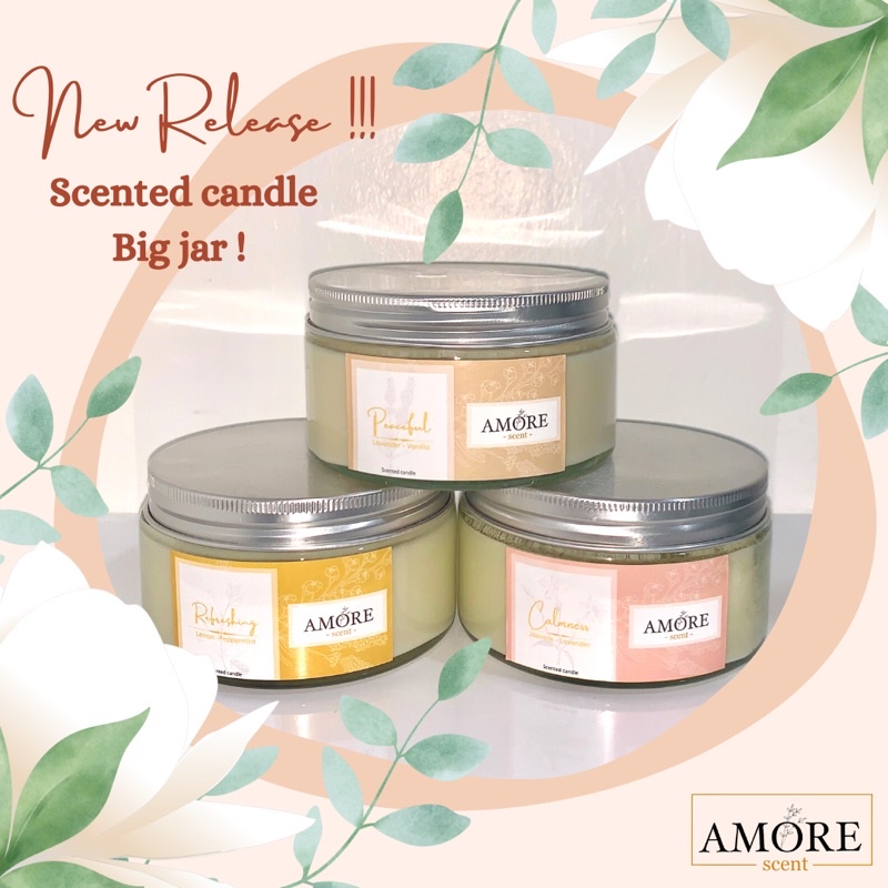 BIG JAR Premium scented soywax candle aromatherapy, lilin wangi gift set