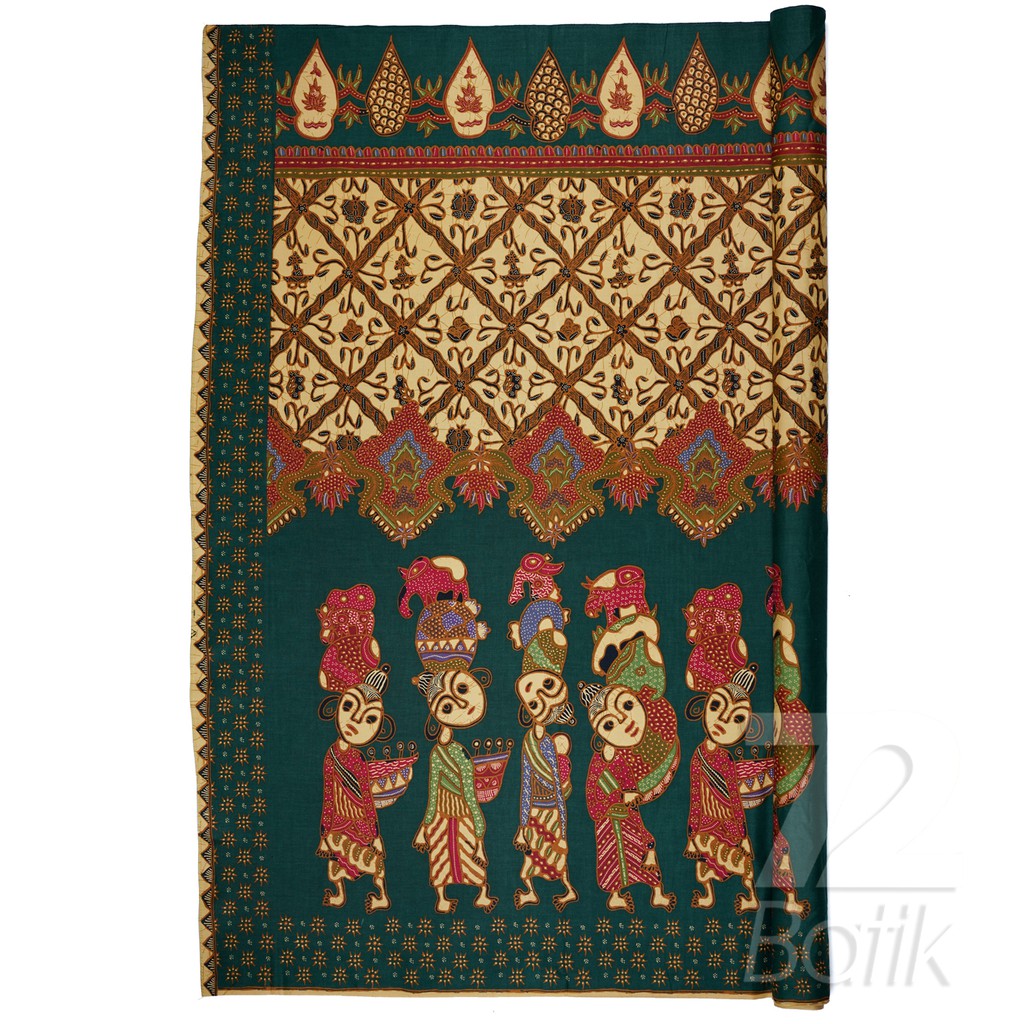 KAIN BATIK PREMIUM Bahan Katun Motif Jamu Gendong Warna Hijau Merah 722758 Cap 72 Jarik Jarit Samping Kebat Panjang Batik Katun Modern Premium Bahan Seragam Batik Pernikahan Kantor Keluarga Murah Kamen Jadi Batik Bali Lembaran
