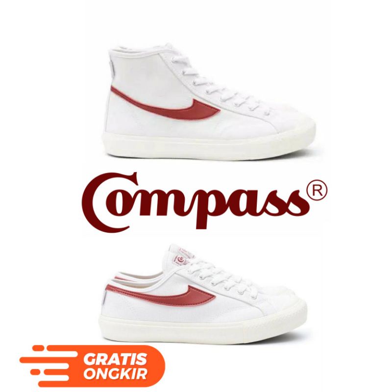 Compass Gazelle White Red High & Low