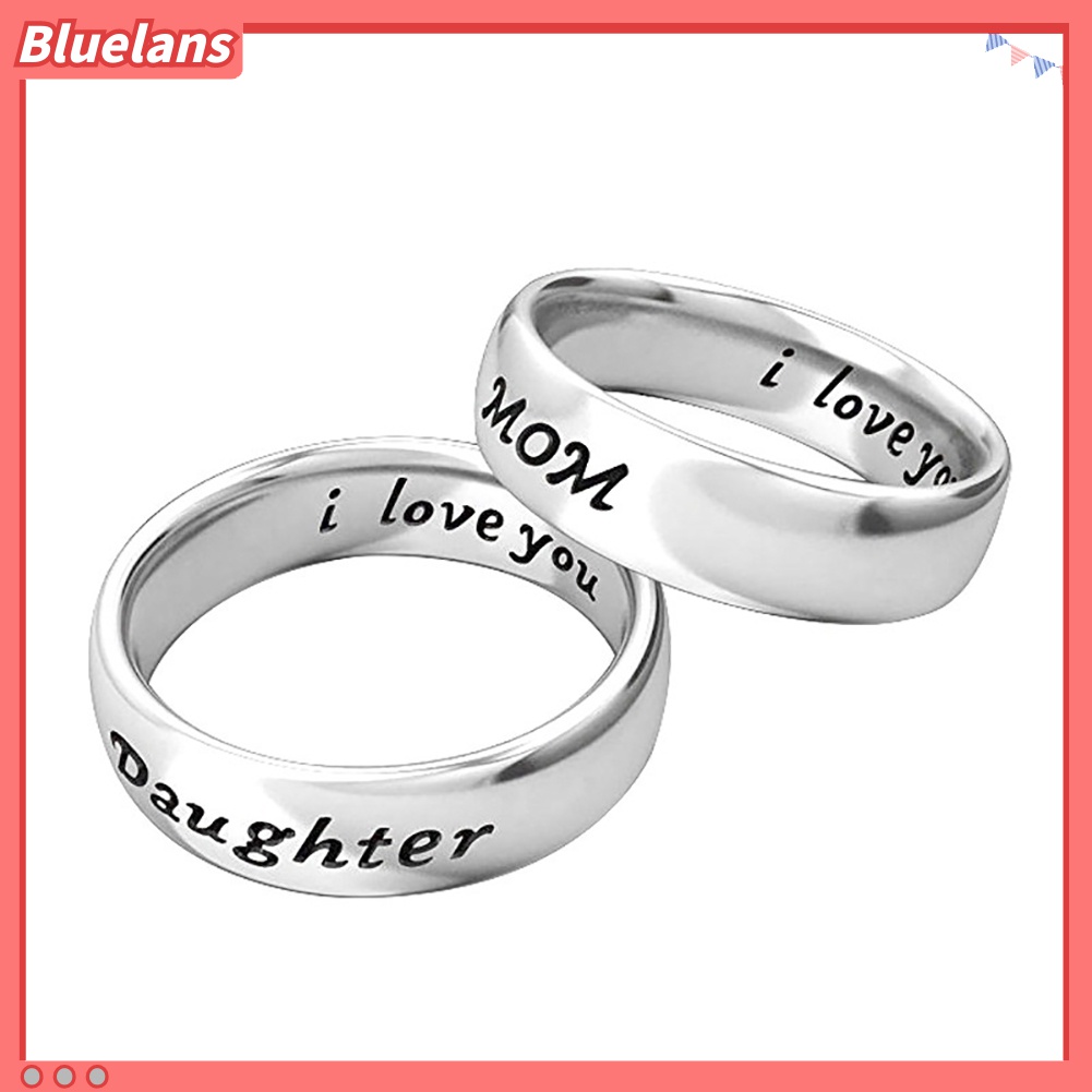 Cincin Jari Desain Ukiran Tulisan I Love You Untuk Hadiah Hari Ibu