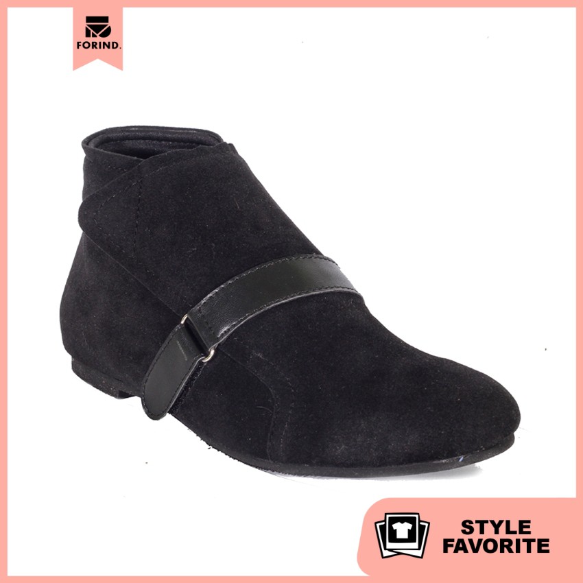 Valerie Black | Sepatu Boot Casual Simpel Wanita Cewek Women Boots Footwear | FORIND x Lvnatica