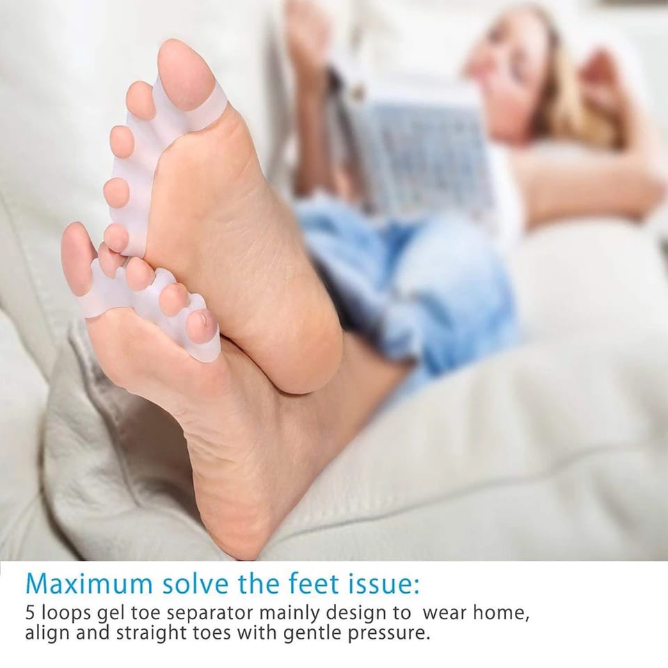 SATU PASANG INSOLE UNTUK KAKI HAMMER TOE HALLUX VALGUS BUNION GEL SILICON PEMISAH JARI KAKI