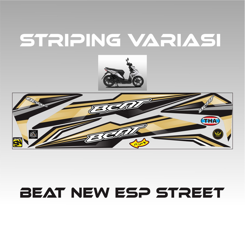 STRIPING BEAT NEW ESP STREET HONDA BEAT NEW VARIASI STRIPING 003 GOLD
