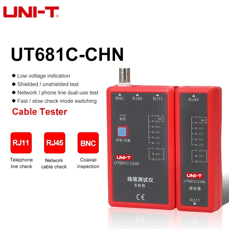 UNI-T UT681C - Alat Scan dan Tes Kabel Jaringan Ethernet RJ11 RJ45 BNC