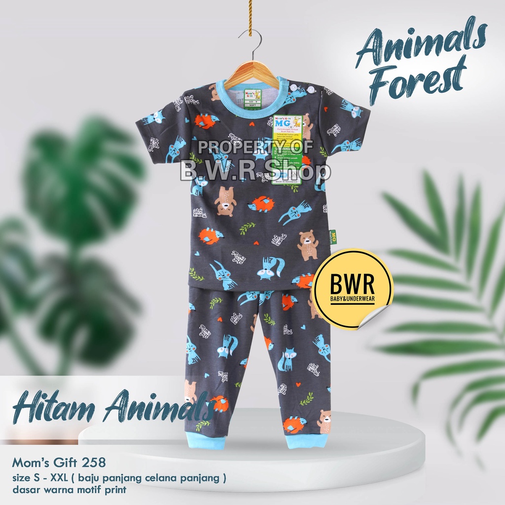 CPR Setelan Moms Gift Animals Forest / Piyama Anak Unisex Kancing Pundak Mom's Gift Motif Terbaru | Bwr