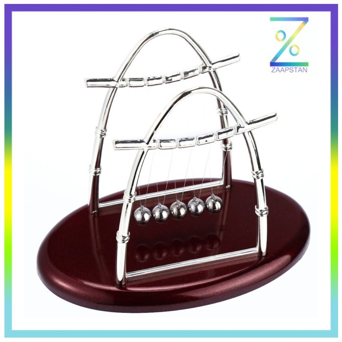 Balance Ball Pajangan Meja Pendulum Newton Model Arched - ZY02 - Brown