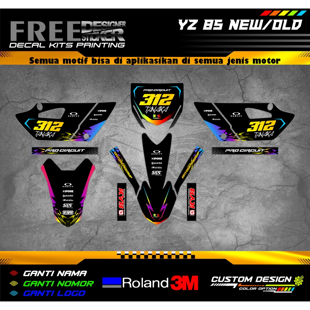 Decal Stiker Motor YZ 85 New Old Custom Design WS045
