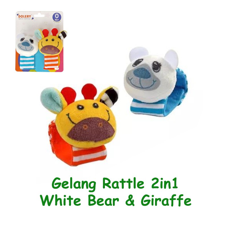 Gelang Rattle 2in1 PREMIUM Wrist Rattle Boneka Mainan Bayi Lucu Edukasi Sensori Bayi Krincingan