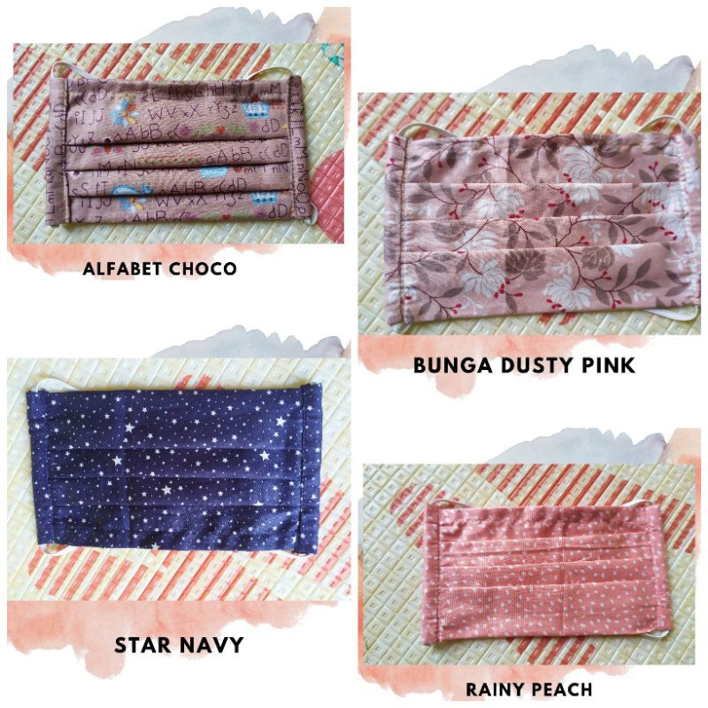 Masker Hijab Headloop Fasion 2ply - Masker Hijab Katun - Masker Katun 3ply - Masker Headloop