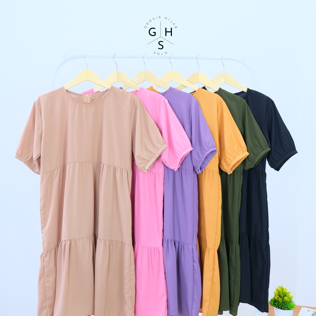 (MGA) TUNIK SIPHA OVERSIZE MIDI DRESS RUFFLE DAILY TUNIK PREMIUM