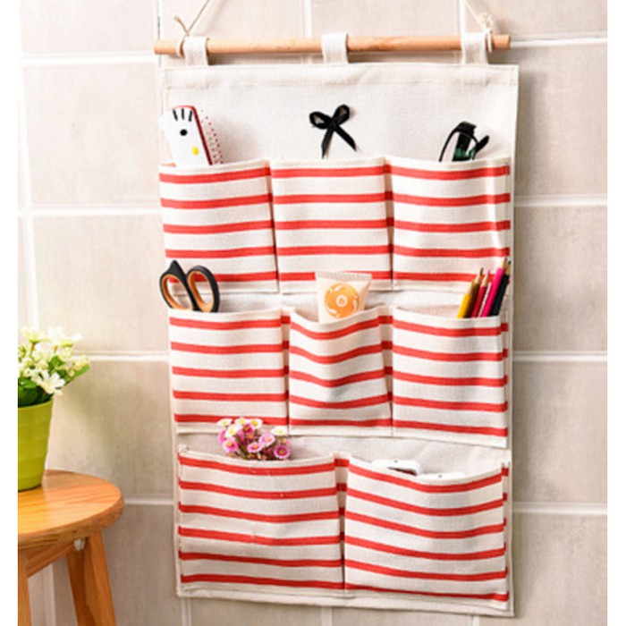 IKILOSHOP PG8 Salur Pouch gantung SALUR 8 sekat bahan tebal serbaguna organizer WALL Tempat Remote Kosmetik Dinding/Tempat Penyimpanan Serbaguna