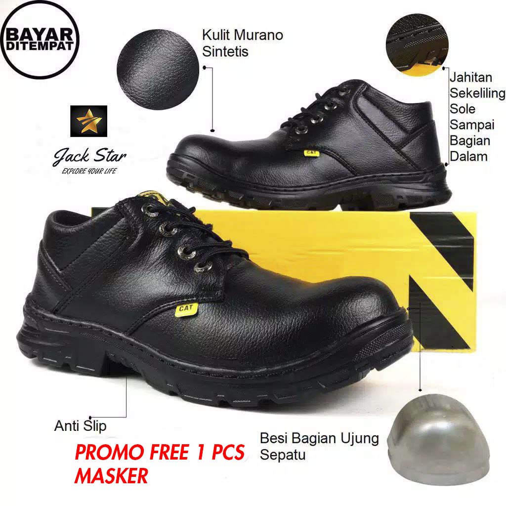 Sepatu Safety Murah Sepatu Safety Besi Sepatu Sefty Ujung Besi Sepatu Septi Terlaris Termurah (PROMO FREE 1 PCS MASKER)