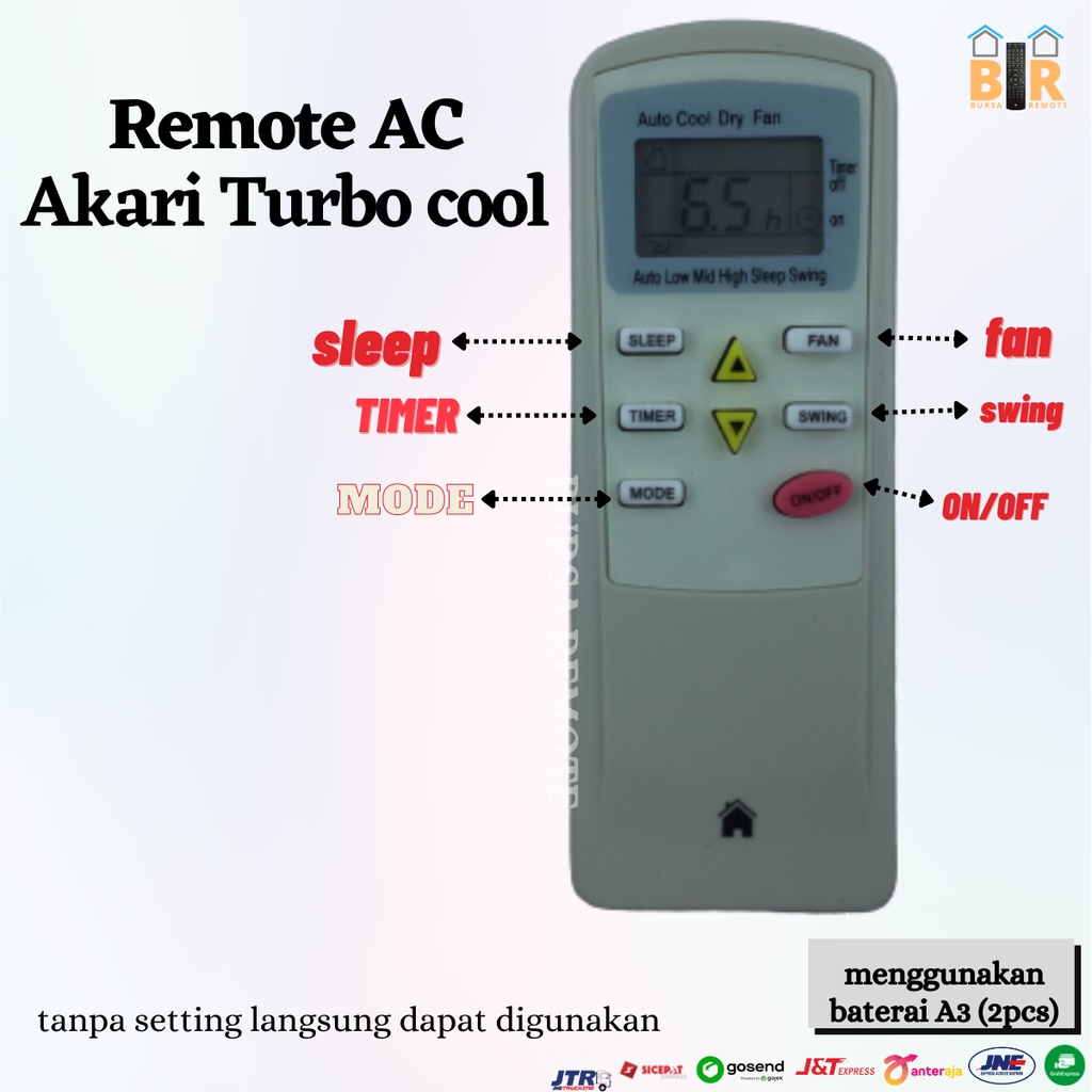 Remot / Remote Ac Akari Turbo Cool / ARTIC cool turbo akari