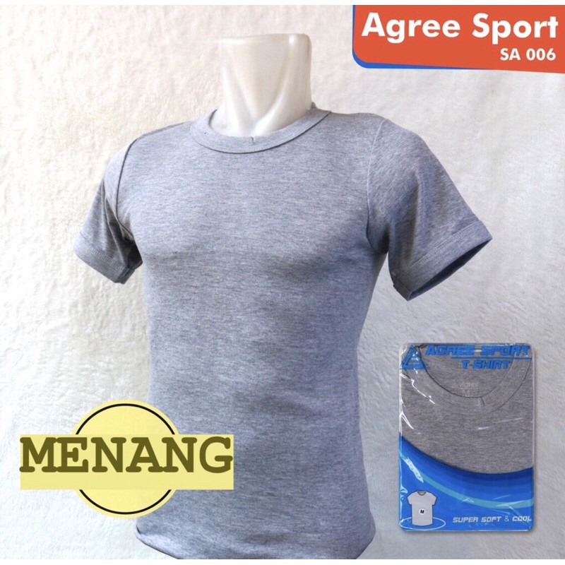 Kaos Oblong / Kaos Gulon / Tshirt Pria / Kaos Dalam Lengan Pria Agree SG SA006 (1Pcs) Size M L XL