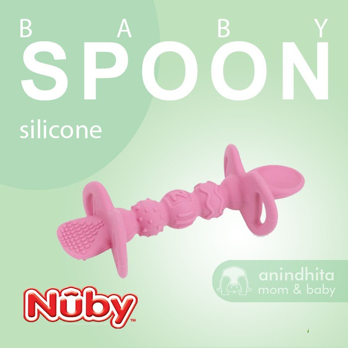 NUBY Dipeez Spoon All Silicone Baby Spoon Sendok Bayi BLW Self Feeding