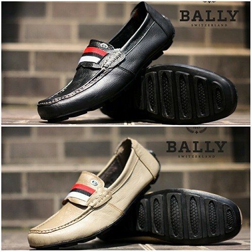 SEPATU SLOP BALLY MOCCASIN KULIT ASLI FULL UP LEATHER
