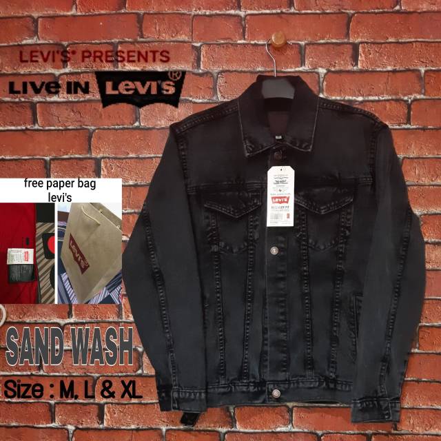 JAKET JEANS SAND WASH LEVIS ORIGINAL USA / JAKET PREMIUM / JAKET PRIA / BAHAN PREMIUM / PAPER BAG