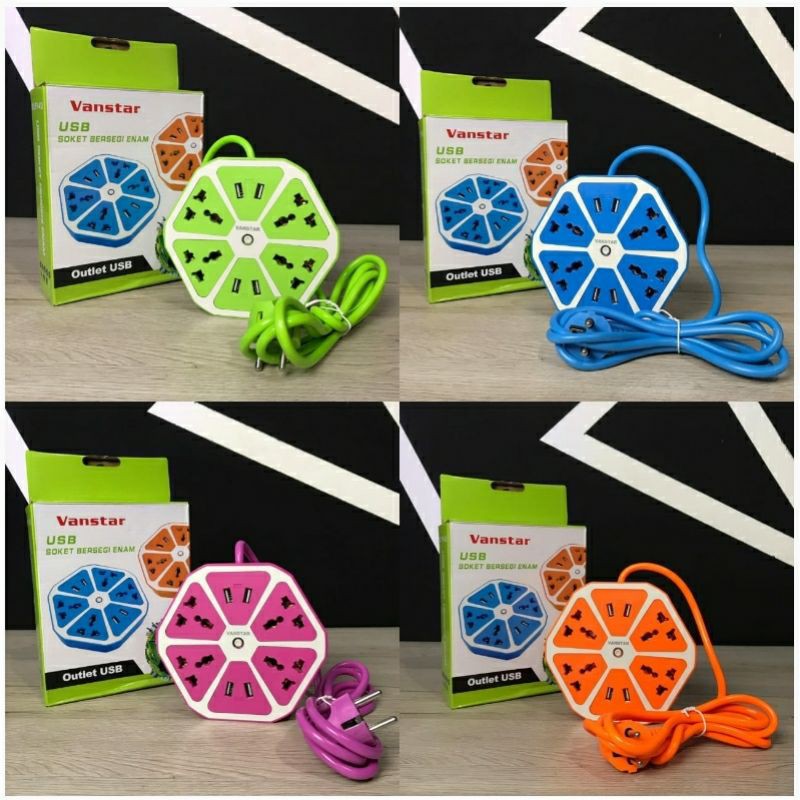 Kabel colokan Vanstar USB Soket Bersegi enam