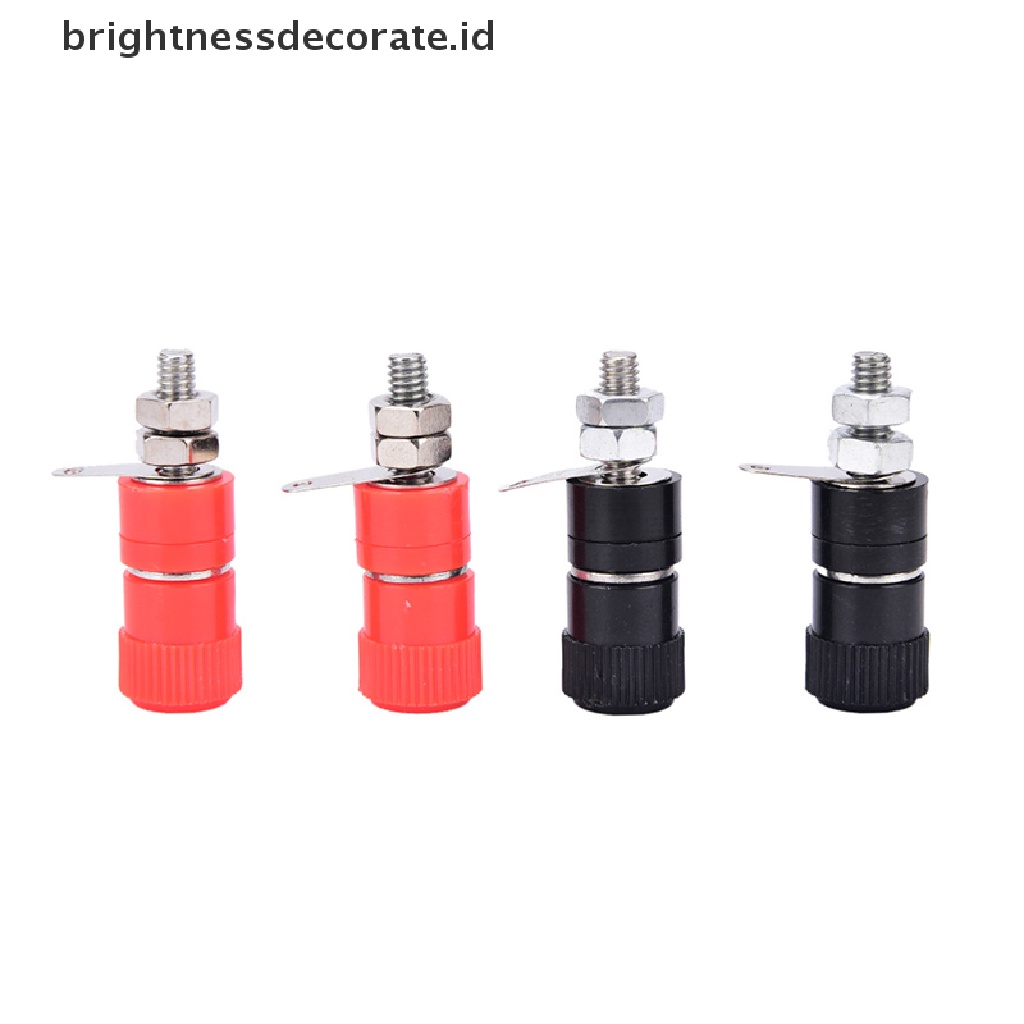 4 Pcs Konektor Terminal Binding Post Banana Plug Socket Female Untuk Speaker Amplifier