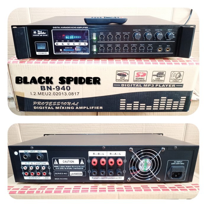 BLACK SPIDER BS BN 940 POWER AMPLIFIER SOUND SYSTEM AMPLI