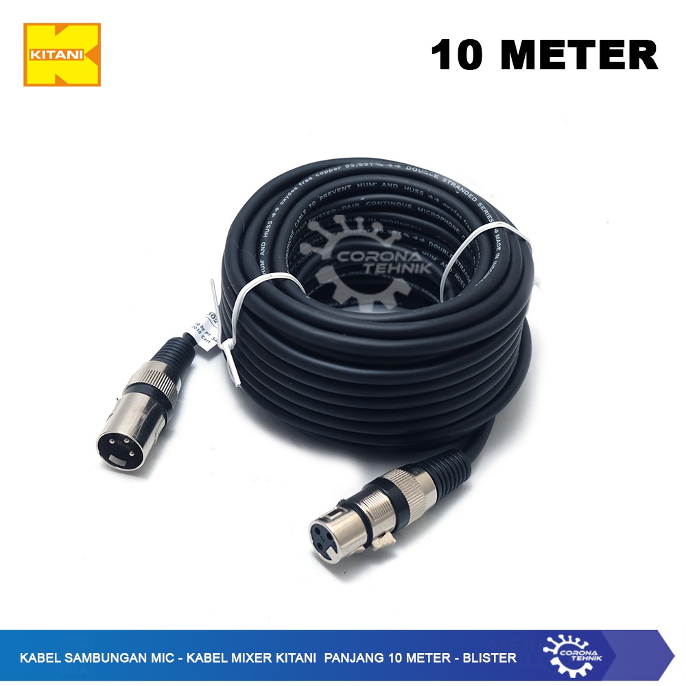 Kabel Mixer Kitani Panjang 10 Meter - Blister - Kabel Sambungan Mic