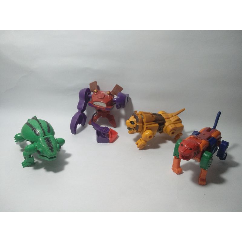 Animal Robot Transformers Frog Tiger Lion Singa Macan Kodok Crab Not Mega Zord Power Rangers Toys