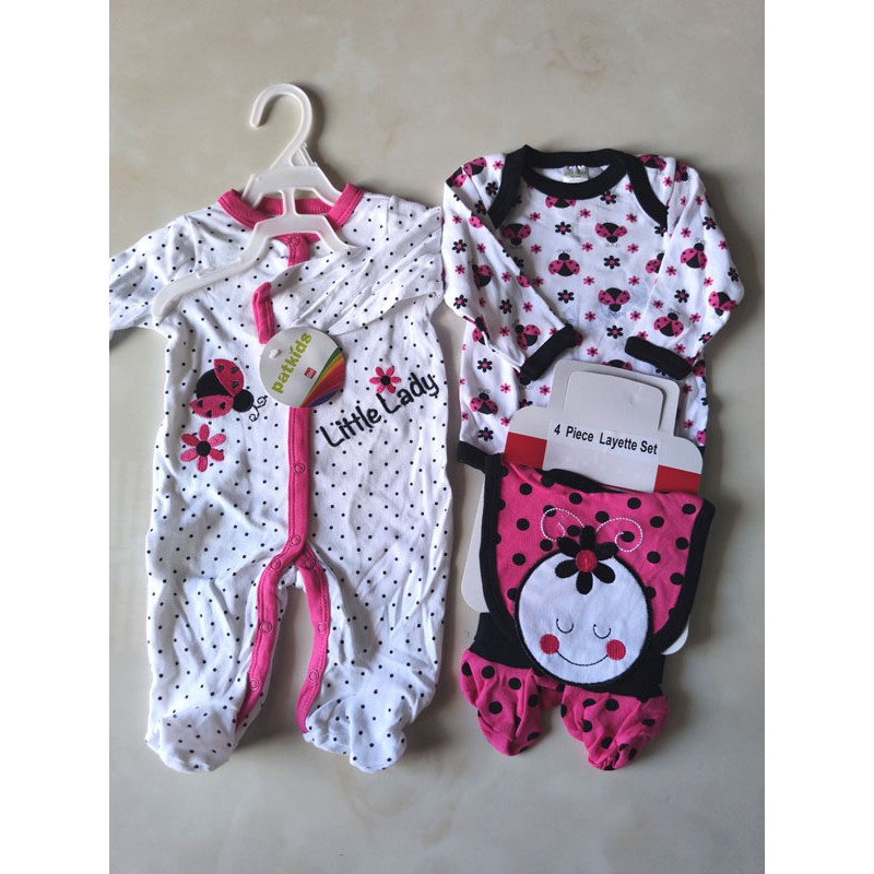 PAKAIAN BAYI 4IN1 SET / BAJU BABY ROMPER &amp; JUMPER IMPORT