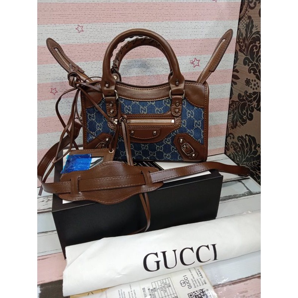 tas fashion import Tote selempang Gucci X Balenciaga The Hacker Project Neo Classic free box
