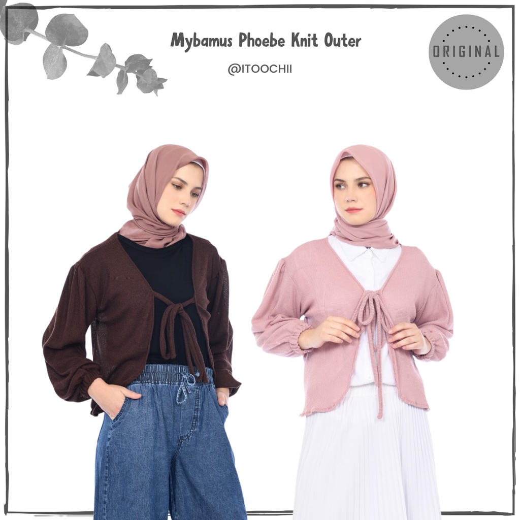 Cardigan Rajut Crop Top Outer Knit Baju Luaran Lengan Balon Mybamus Phoebe Knit Outer
