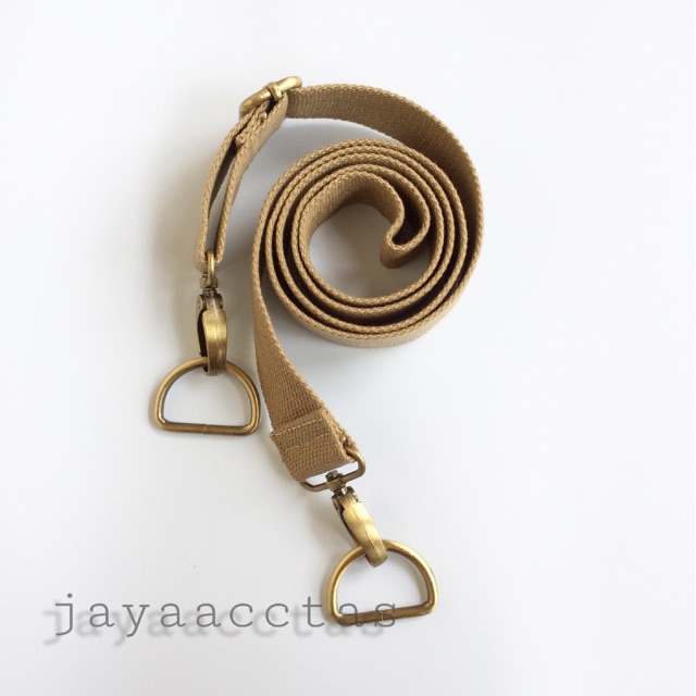 Tali sling bag selempang tas 3.8 cm bahan katun cream