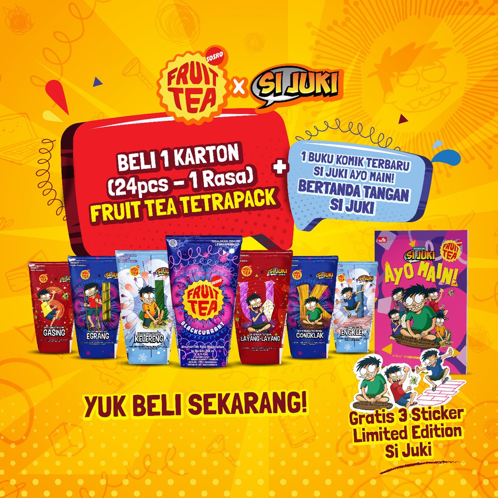 

Special Collection Fruit Tea Sosro x Komik Juki [1Karton/200ml/24 pcs]