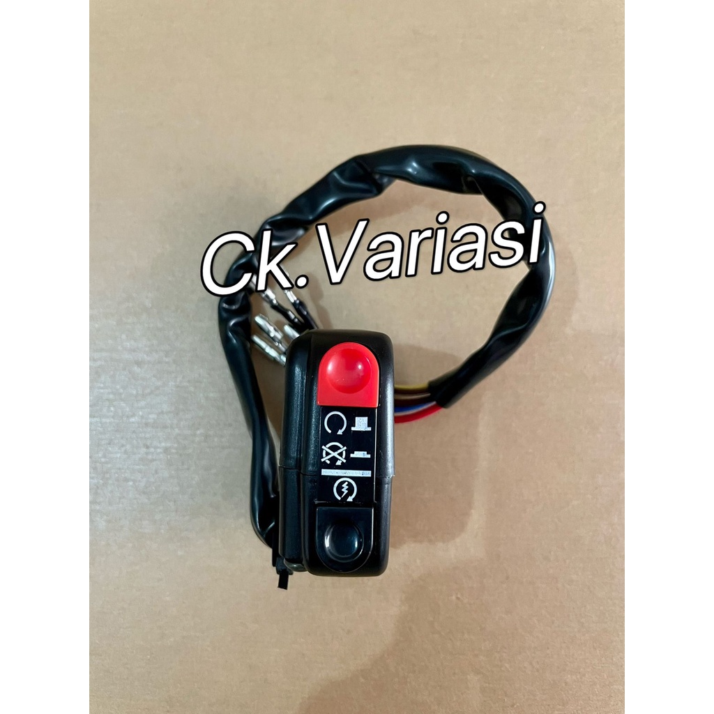 SAKLAR KANAN DOMINO SWITCH ON OF &amp; STARER UNIVERSAL / ALL MOTOR WARNA HITAM MERAH