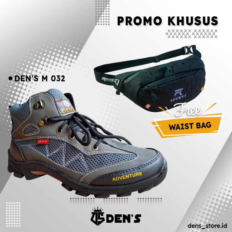 Sepatu Gunung Pria Wanita Hiking Casual Mendaki Adventure Touring Outdoor Roowns Free Waistbag Woven