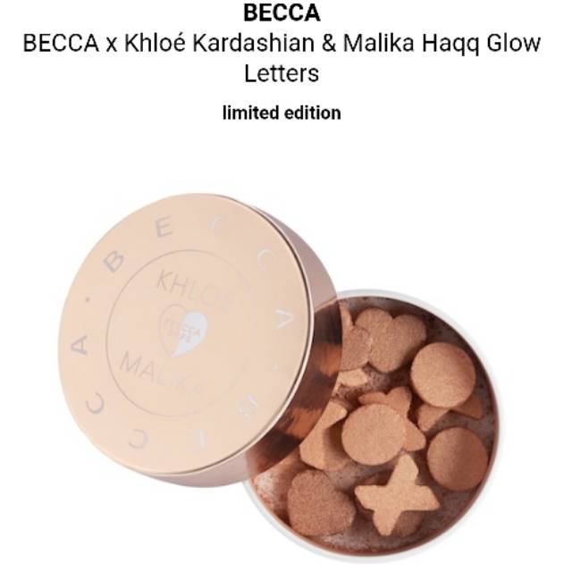 Becca x khloe kardashian &amp; malika haqq glow letters limited edition