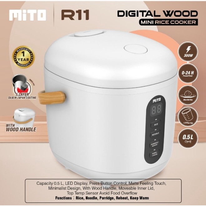 MITO R11 Rice Cooker Digital Kapasitas 0.5 Liter