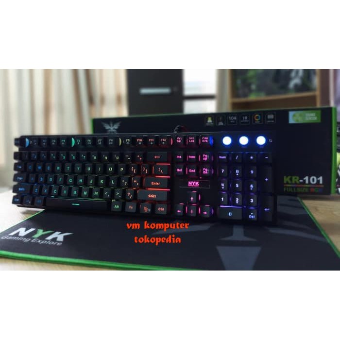 KEYBOARD NYK KR101  NYK KR 101 Gaming Keyboard RGB Sound Sensor AG0504