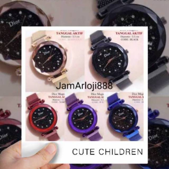 (Cod)Jam Tangan Wanita Di&amp;r Magnet Tanggal Aktif Strap Magnet(Dikirim Jakarta)