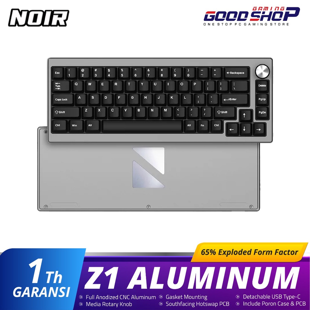 Noir Z1 65%  Aluminum Custom Mechanical Keyboard