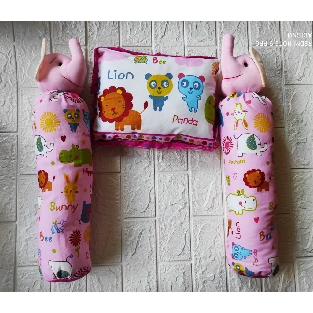 Set Bantal Guling Boneka Bayi Katun Isi Dakron