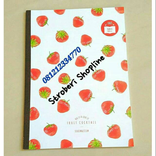

Buku Tulis Strawberry warna Putih IMPORT (26x18.5cm)