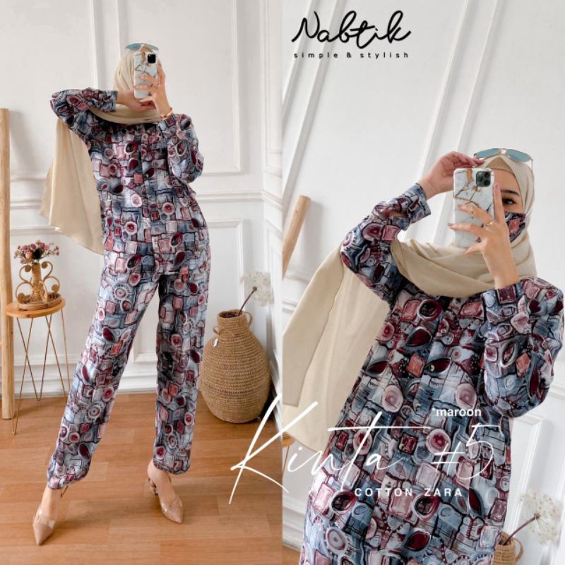 setelan kinta #5 terbaru original by nabtik/set caton zara