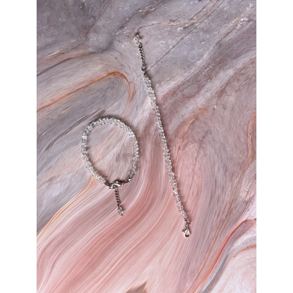 Gelang Kristal Batu Pecah Model Swarovski