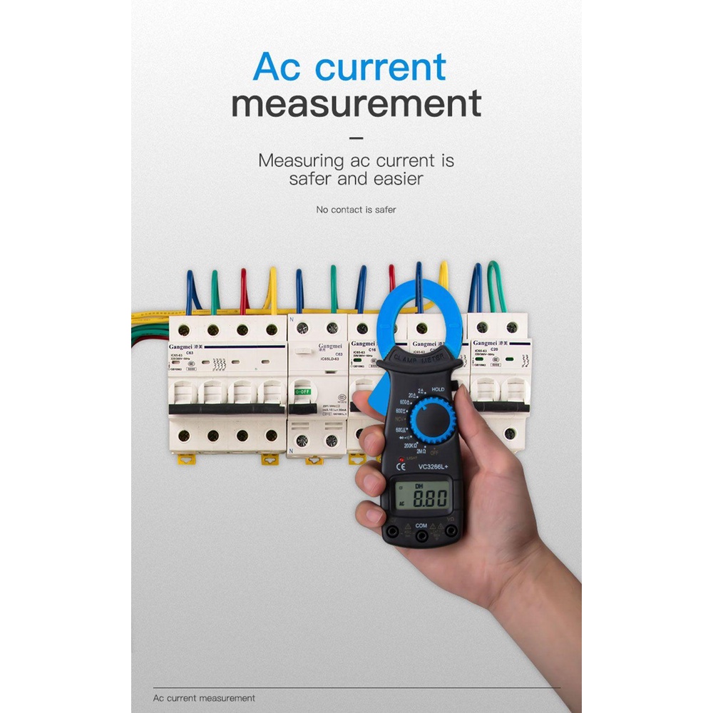 Solighter Digital Clamp Meter ANENG VC3266L+True RMS Temp phm Tester Arus Listrik