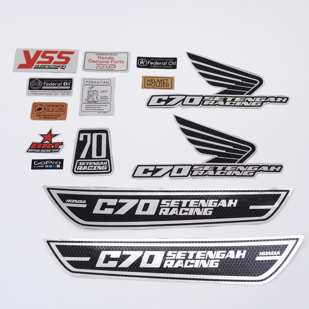 STICKER DECAL HONDA C70 SETENGAH RACING