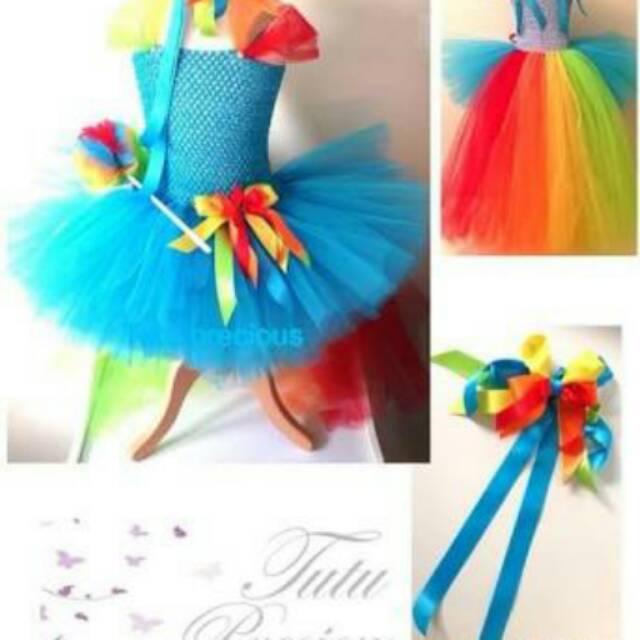 Dress tutu little pony rainbow dash ekor