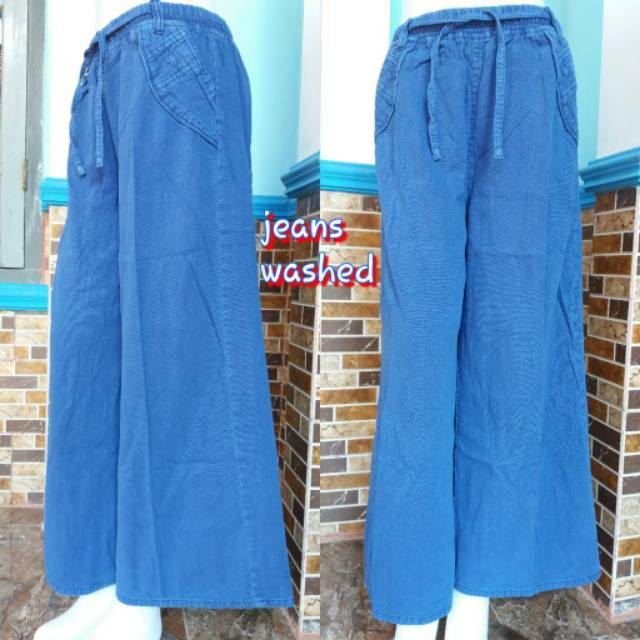 KULOT JEANS WASHED WANITA